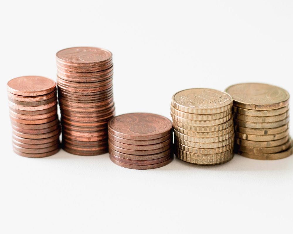 Stacks of coins, pay with USDT